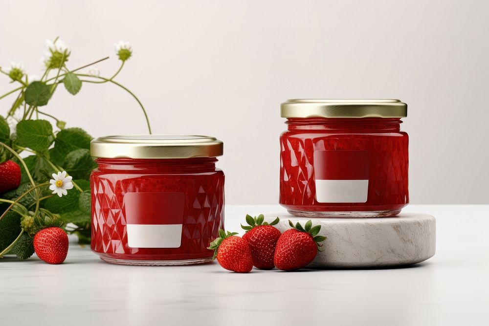 Jam Jar strawberry jar fruit. AI generated Image by rawpixel.