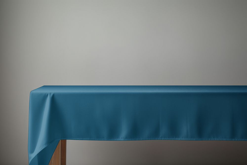 Blue tablecloth with design space