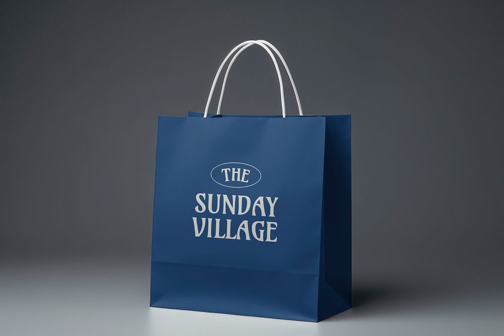 Paper shopping bag mockup psd