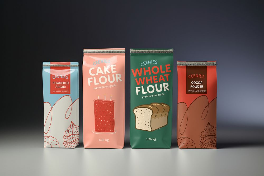 Baking flour bag, product packaging design