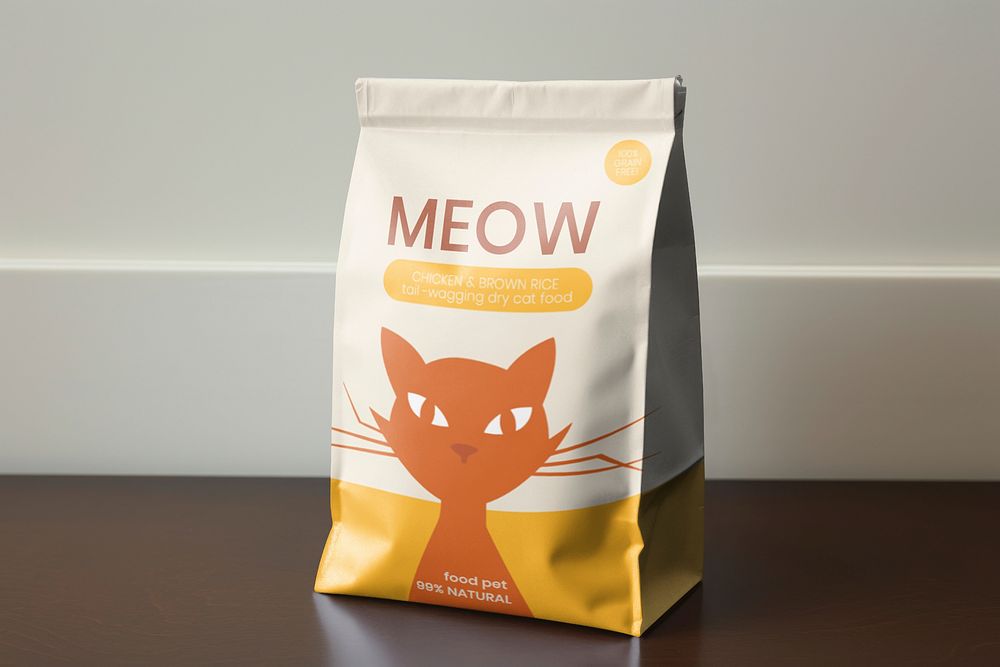 Pet food bag mockup, product packaging psd