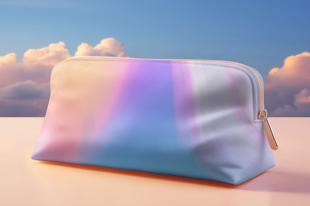 Pastel gradient makeup pouch