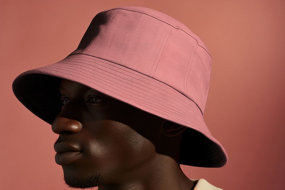 Pink bucket hat, street fashion