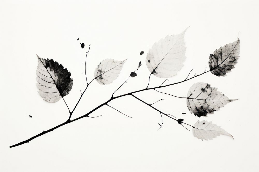 Fall leaves drawing sketch plant. AI generated Image by rawpixel.