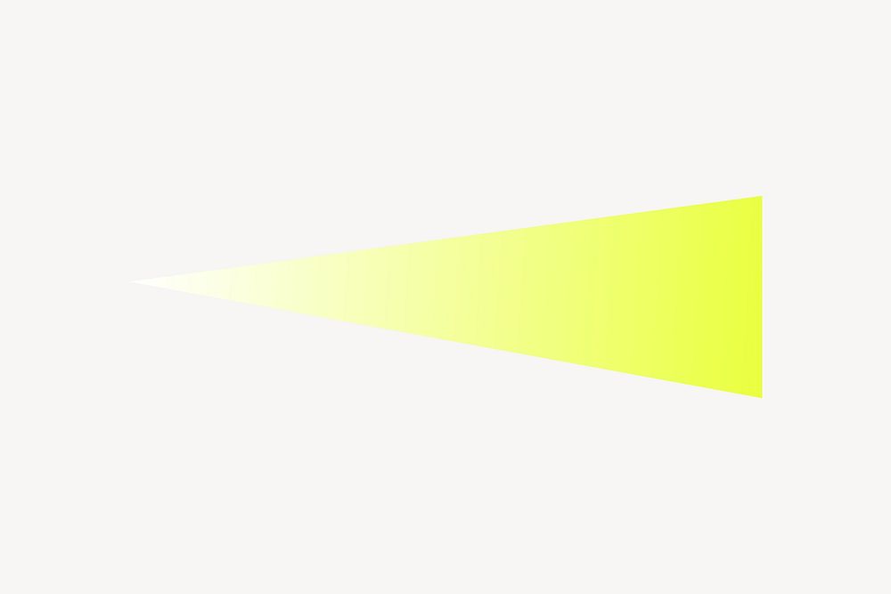 Gradient neon yellow triangle shape vector