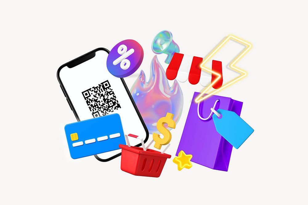 Online shopping, 3d remix design resource