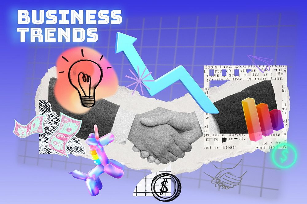 Business trends, corporate 3d remix