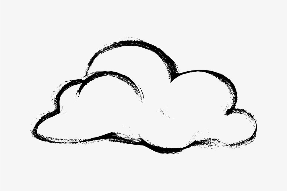 Cute cloud weather doodle illustration vector