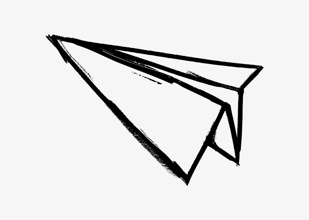 Paper plane, messenger icon doodle illustration vector