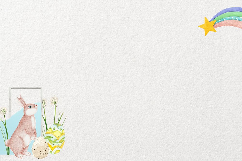 Easter bunny border background, paper textured design