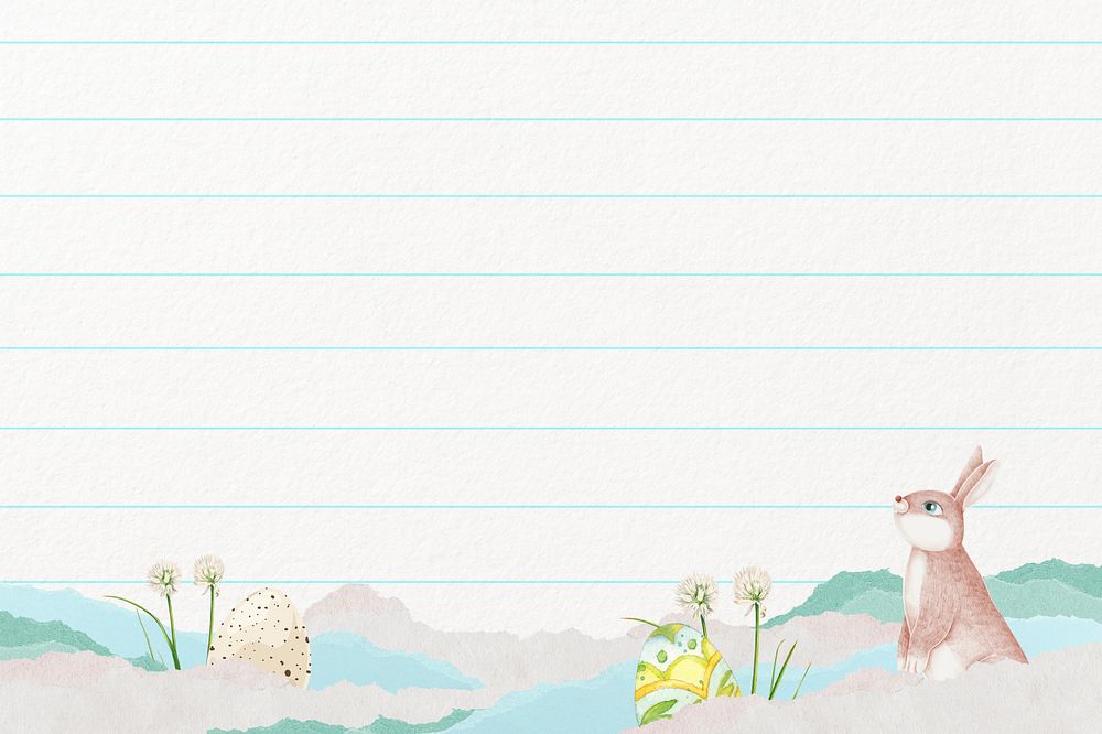 Easter bunny border background, grid paper design