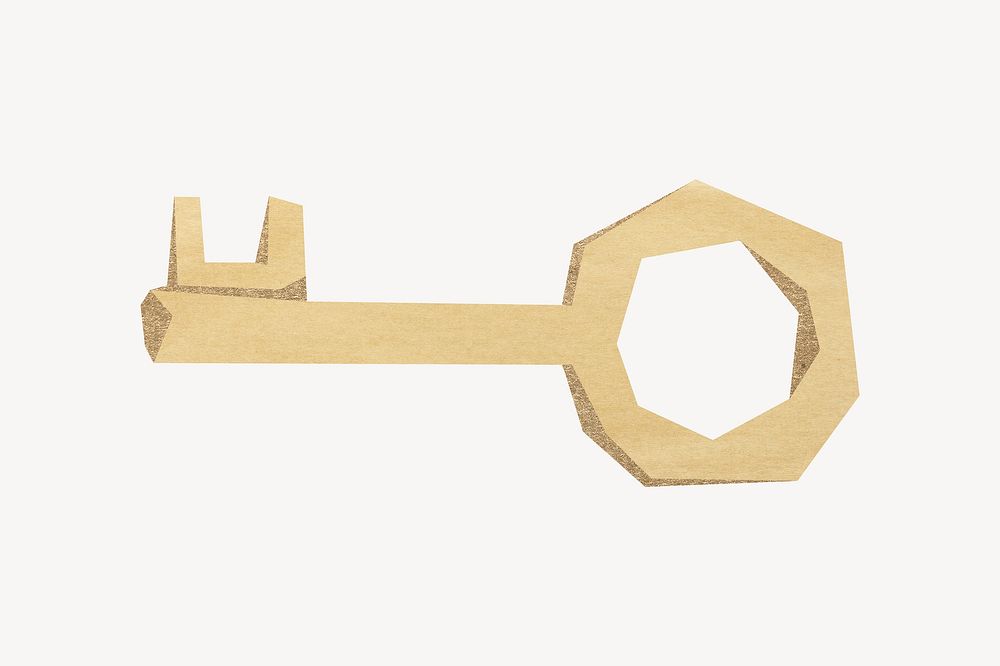Gold key, paper craft element