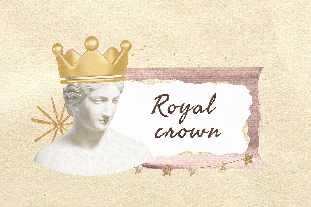 Royal crown, Greek statue paper craft remix