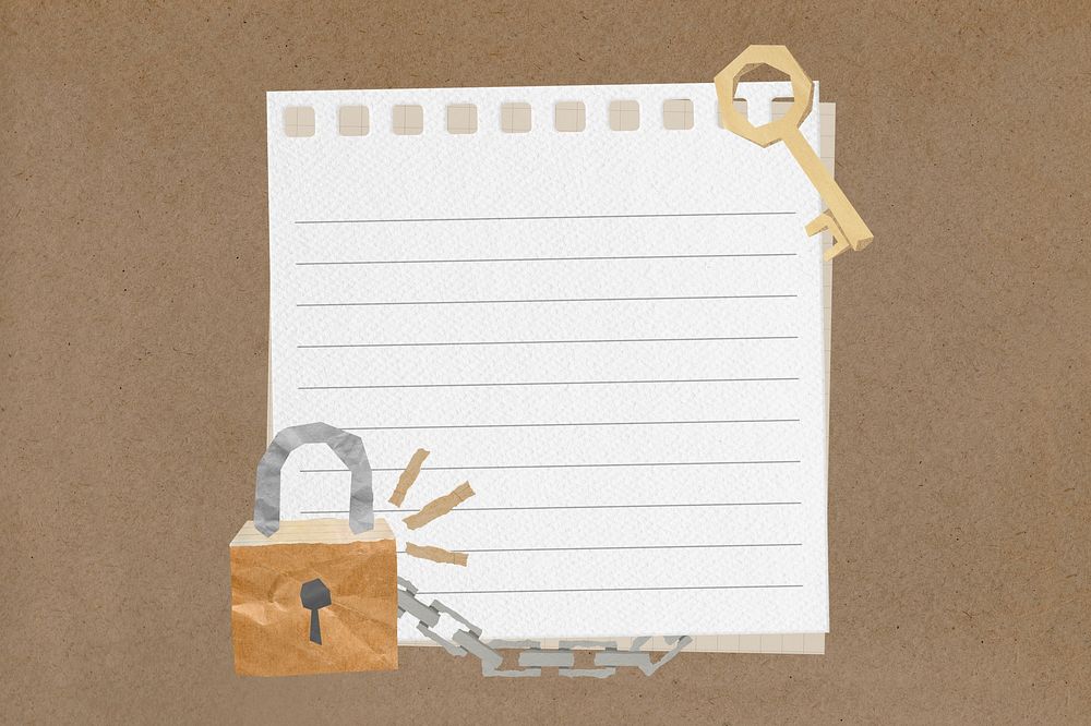 Lock and key, note paper remix
