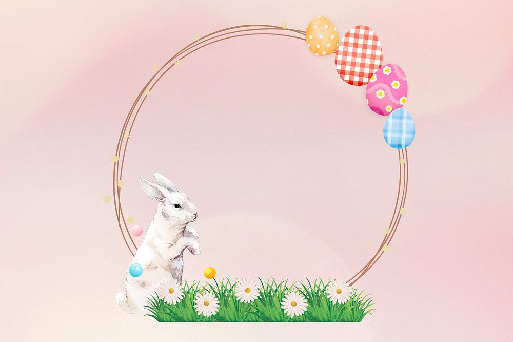 Easter bunny frame background