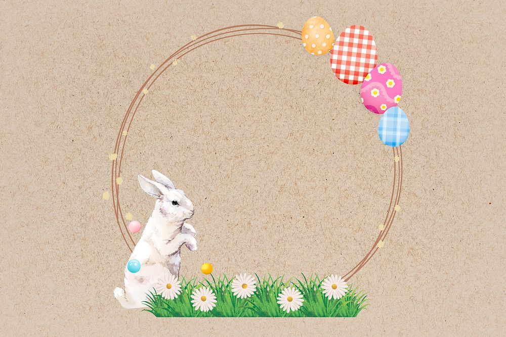 Easter bunny frame background