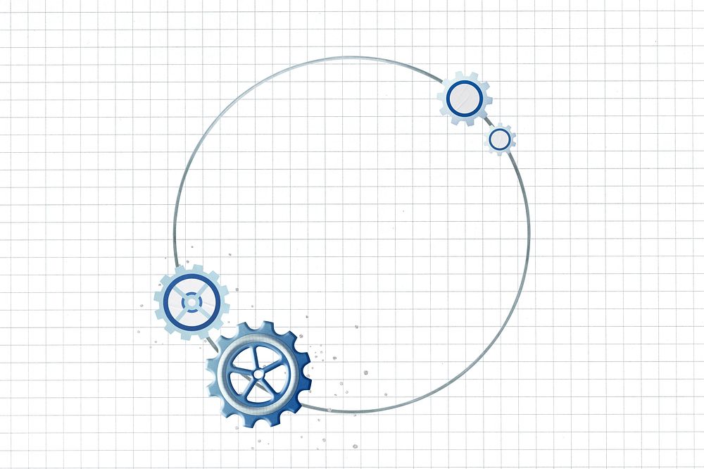 Business cogwheel circle frame background