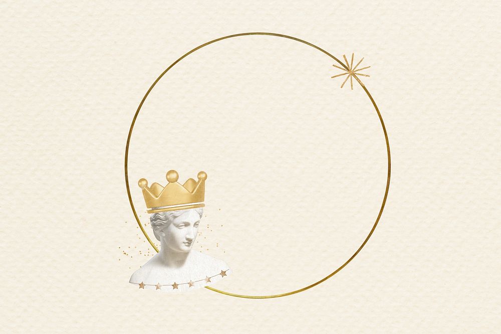 Greek queen statue frame background