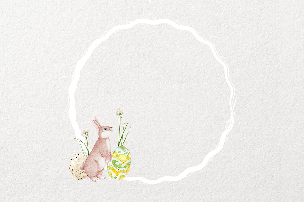 Easter bunny circle frame background