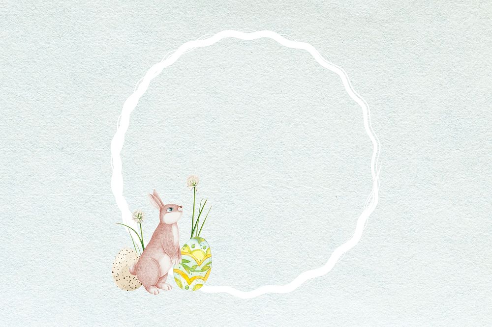 Easter bunny circle frame background