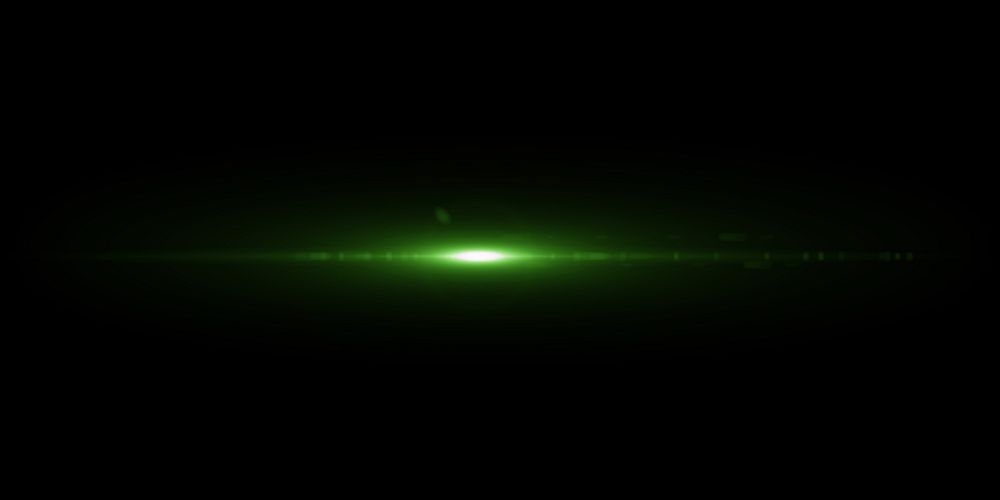 Green lens flare visual effect 