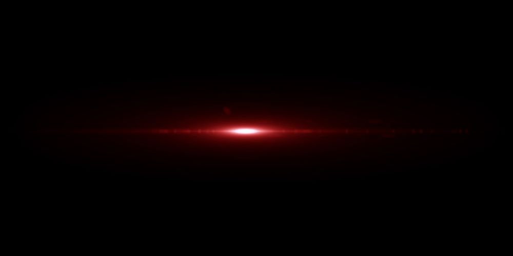Red lens flare visual effect 