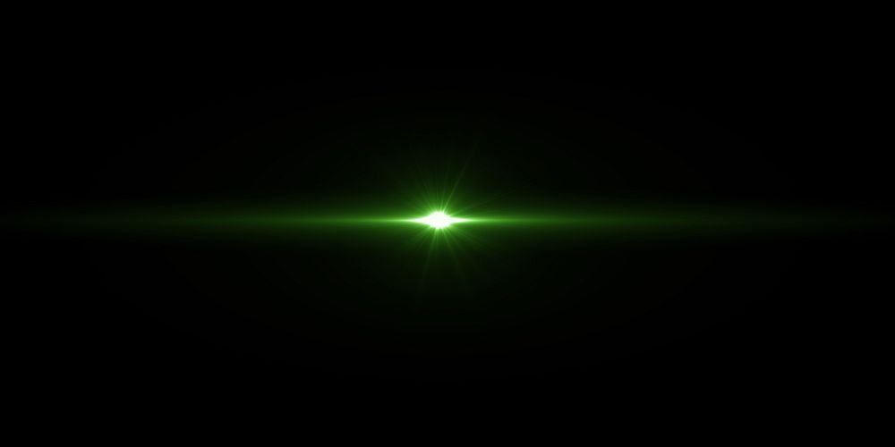 Green lens flare visual effect 