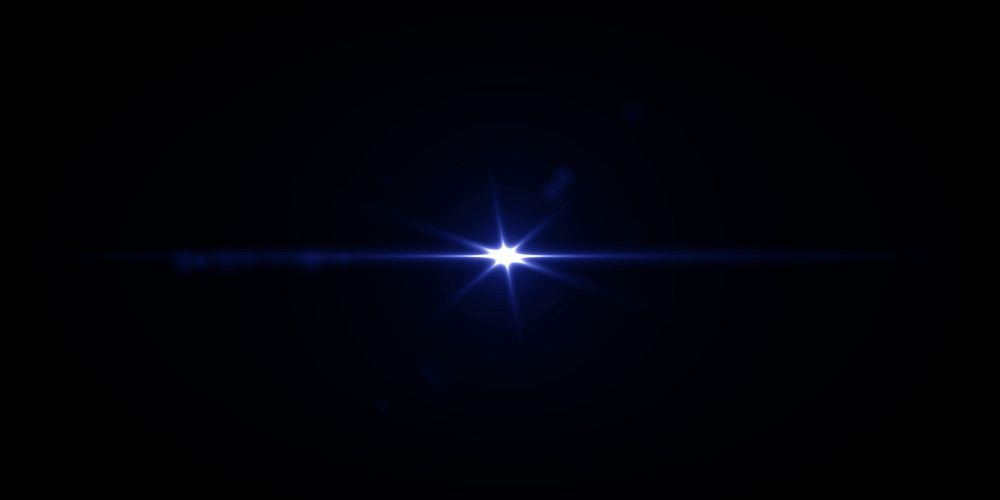 Blue lens flare visual effect 