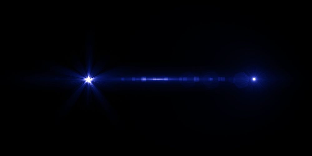 Anamorphic lens flare blue effect 