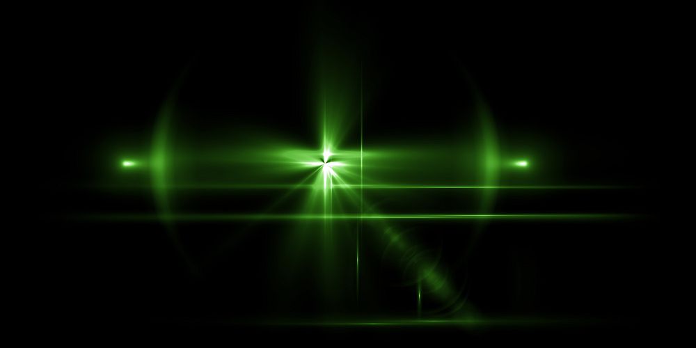 Green sunburst lens flare effect 