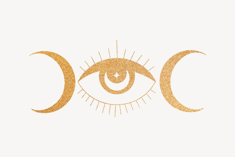 Moon eye, spiritual illustration, design resource