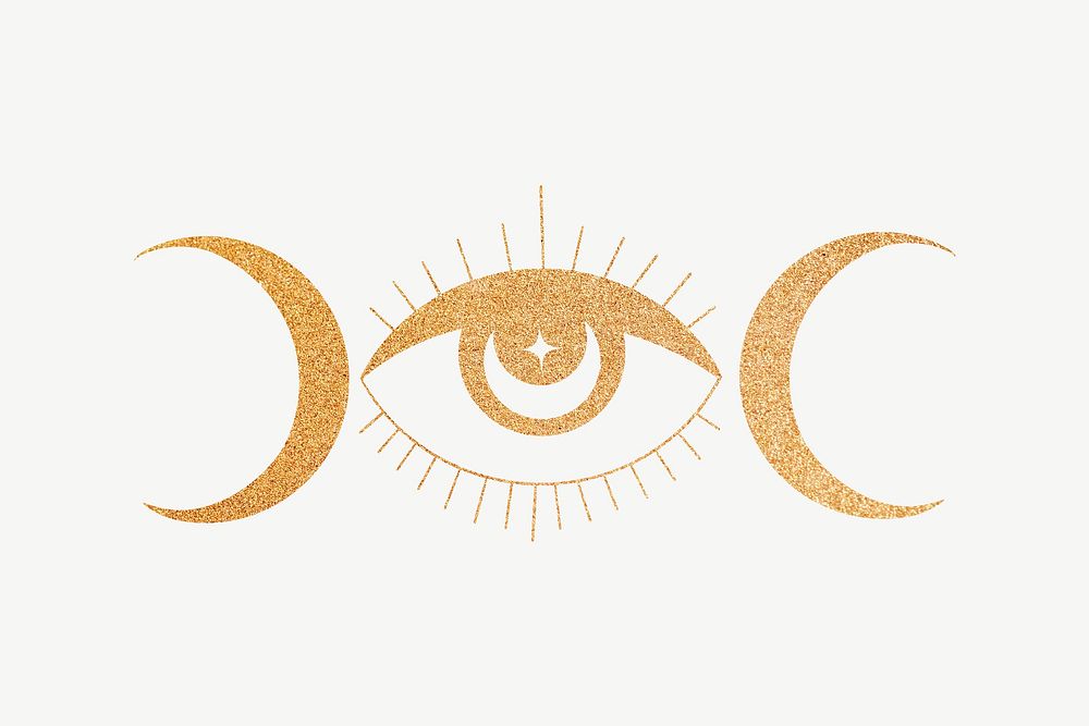 Moon eye, spiritual illustration psd