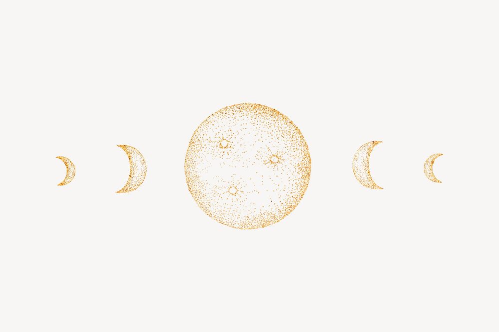 Moon phrase, spiritual illustration, design resource