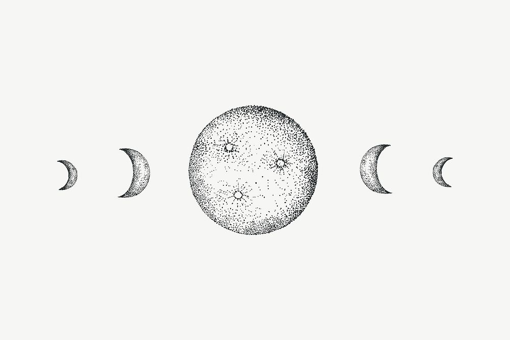 Moon phrase, spiritual illustration psd