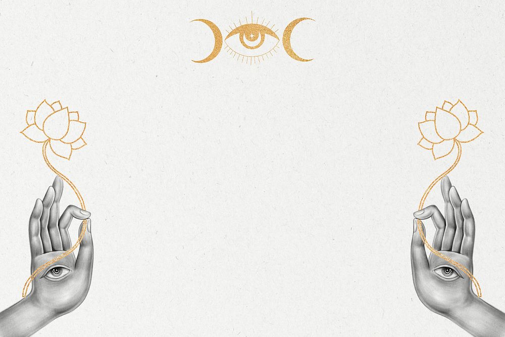 Hamsa hands aesthetic frame background