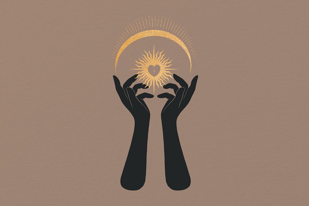 Lover hands, spiritual illustration, design resource
