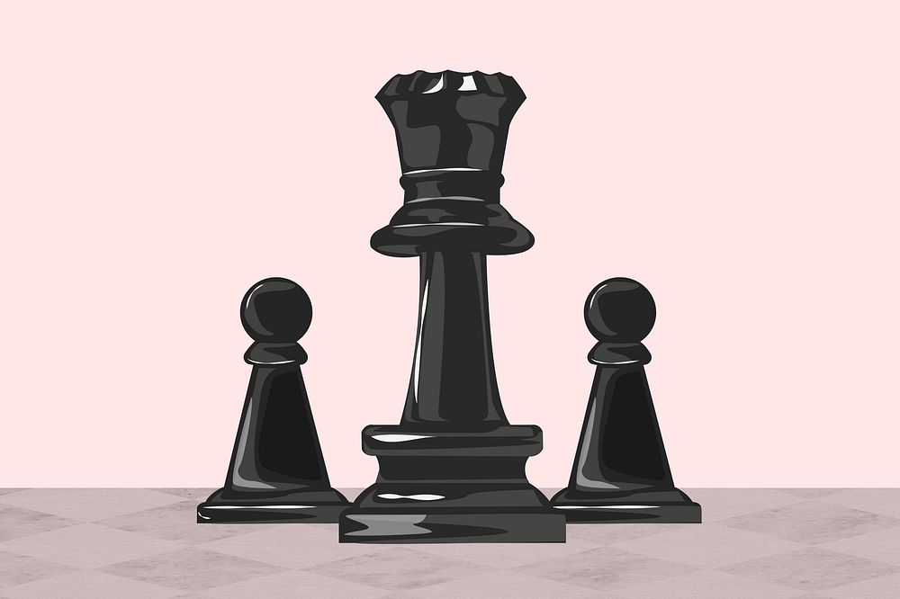 Chess pieces, aesthetic illustration, design resource