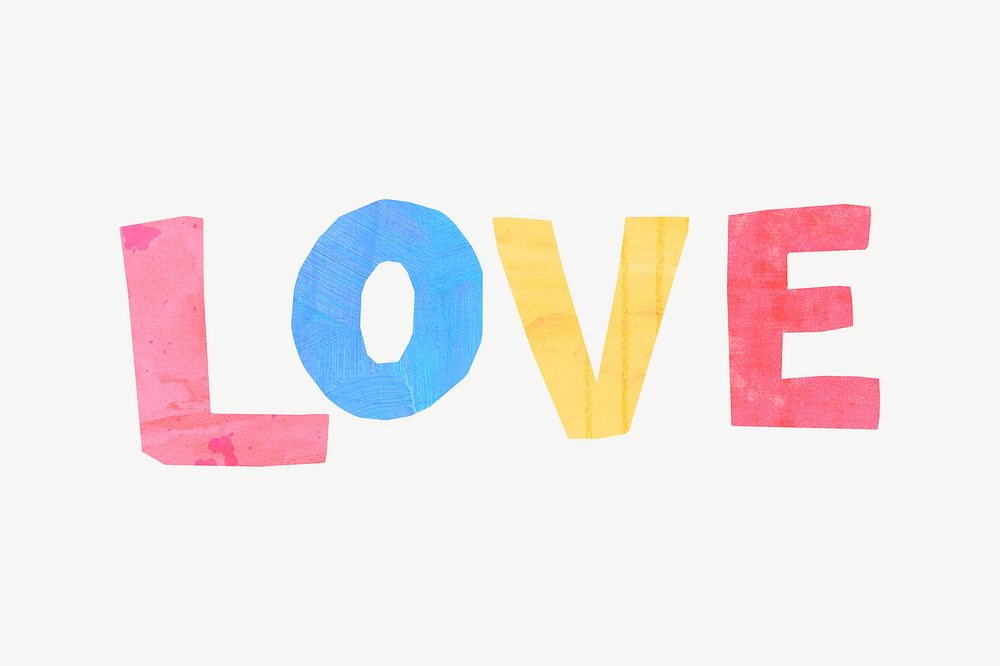 Love word, paint texture psd