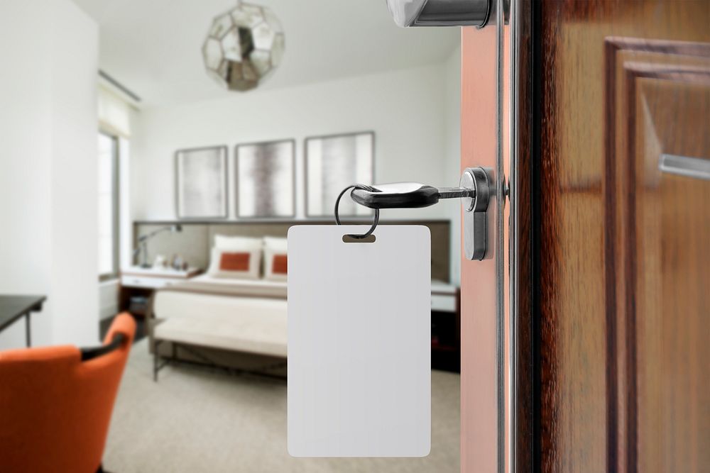 Hotel room key tag image