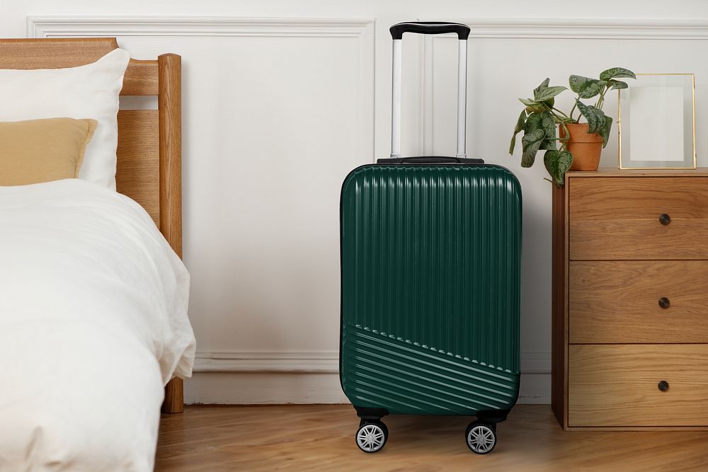 Carry on luggage in a hotel room image