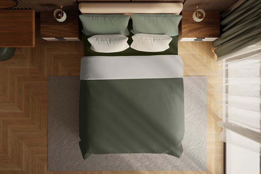  Duvet cover, bed linen mockup psd