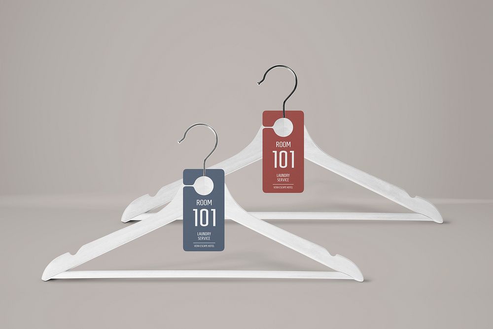  Hotel room hanger mockup psd