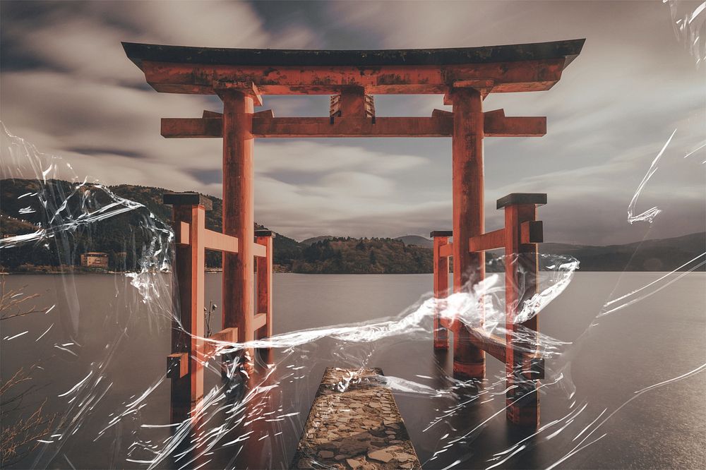 Japanese Torii gate with plastic effect