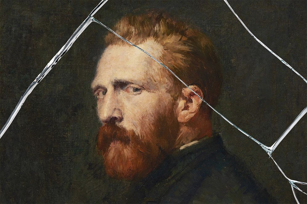 Vincent Van Gogh with broken glass effect