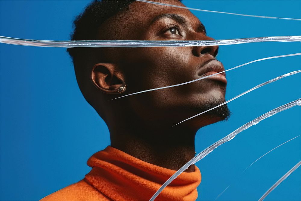 Broken glass African American man | Premium Photo - rawpixel
