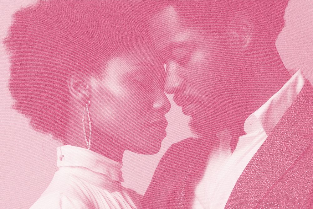 Halftone African American couple