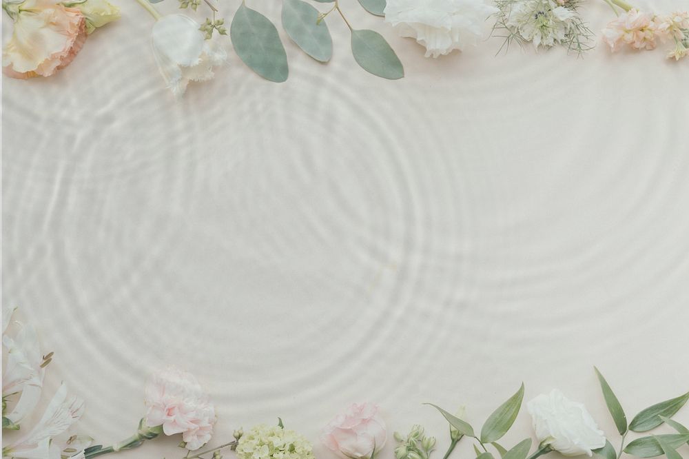 Wedding flowers, water ripple effect