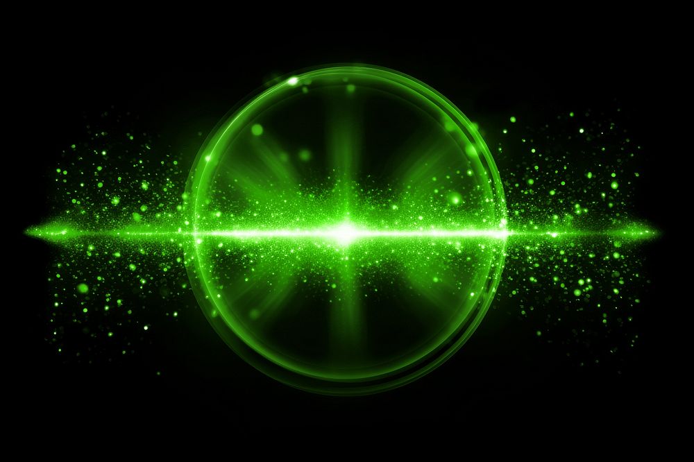 Green light ring flare effect 