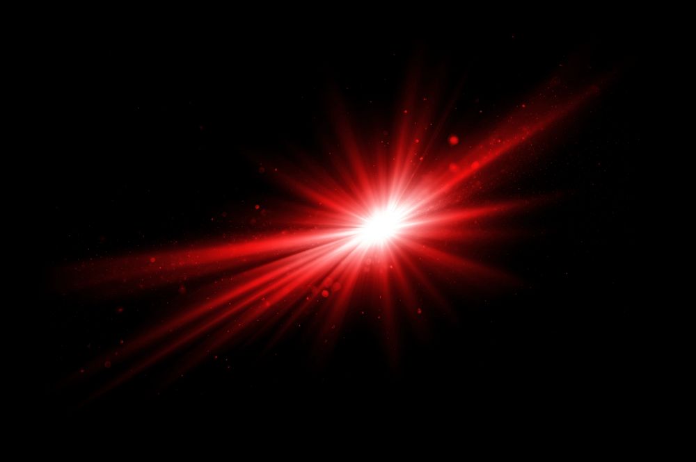 Red sunburst lens flare effect psd