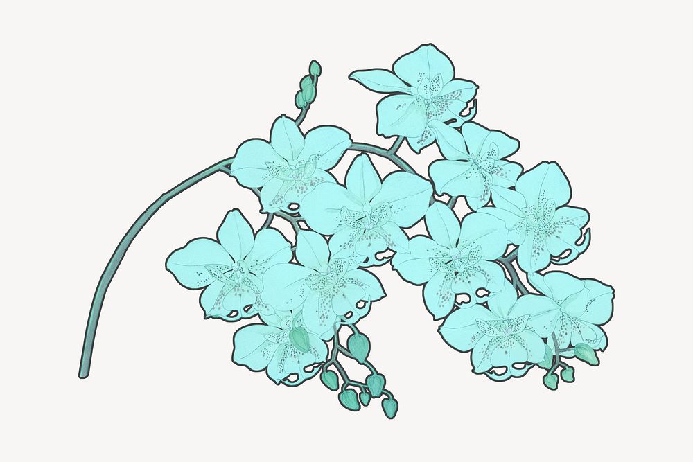 Blue flower, vintage botanical illustration. Remixed by rawpixel.